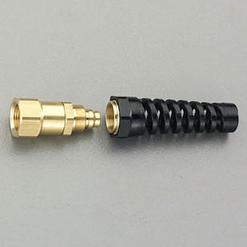 G1/4"・6.5x10mm雌ねじ付ホース継手(プロテクター付) エスコ