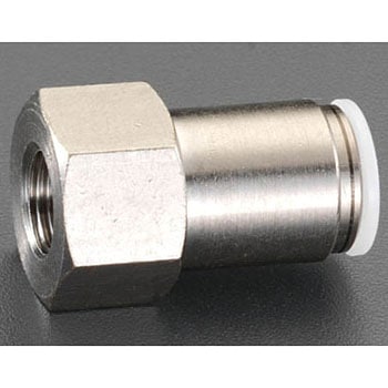 Rc 1/4"x12mm ユニオン(雌ねじ/真鍮製) エスコ