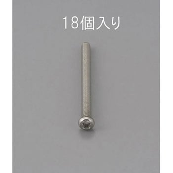 M4 x10mm 鍋頭小ねじ(ステンレス製/18本) エスコ