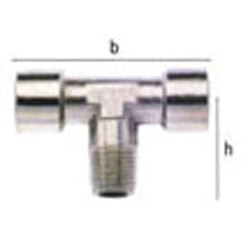 R 1/2"xG 1/2" T型コネクター(真鍮製) - エスコ