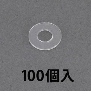 M2.6/2.7x6x0.5 mm 平ワッシャー(ポリカ/100枚) エスコ