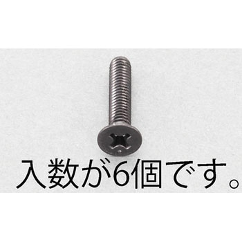M6x30mm 皿頭小ねじ(ステンレス/黒色/6本) エスコ