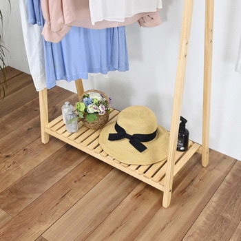 木製ハンガー棚付き フクダクラフト