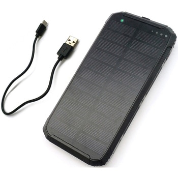ポータブルモバイルソーラーバッテリー10000mAh(LED照明付き) エアージェイ