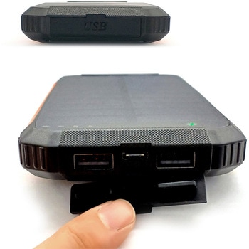 ポータブルモバイルソーラーバッテリー10000mAh(LED照明付き) エアージェイ