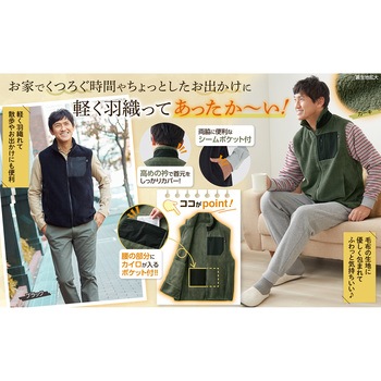 毛布でつくった暖かメンズベスト セルヴァン