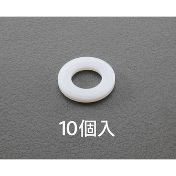 M24/25.0x49.0x4.0mm 平ワッシャー(ナイロン製/10枚) エスコ
