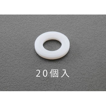 M6/6.4x12.0x1.6mm 平ワッシャー(ナイロン製/20枚) エスコ