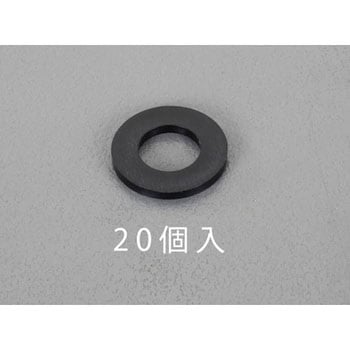 M12/13.0x24x2.5mm 平ワッシャー(ナイロン製/黒/20枚 - エスコ
