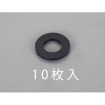 M8/8.4x16x1.6mm 平ワッシャー(TPR製/黒/10枚) エスコ