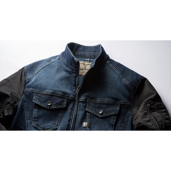 D.GROW ストレッチハイブリッドデニム長袖ジャンバー DG410 クロダルマ