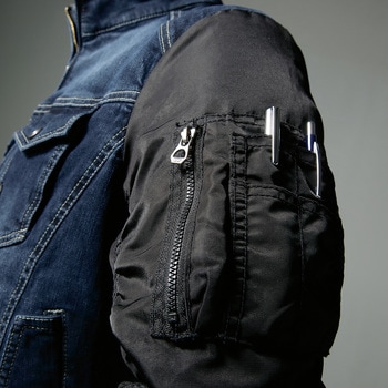 D.GROW ストレッチハイブリッドデニム長袖ジャンバー DG410 クロダルマ