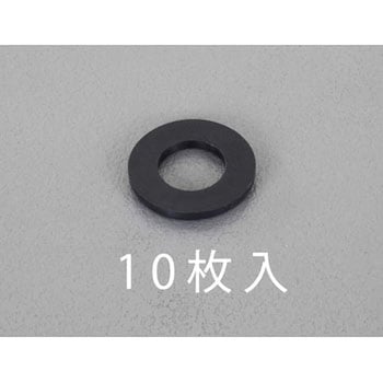 M8/8.4x18x1.5mm 平ワッシャー(TPR製/黒/10枚) エスコ