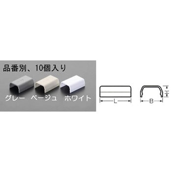 16mm モール用連結(プラスチック製/白/10個) エスコ
