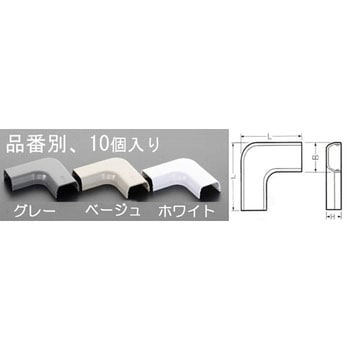 29x 60mm モールコーナー(プラスチック/白/10個) エスコ