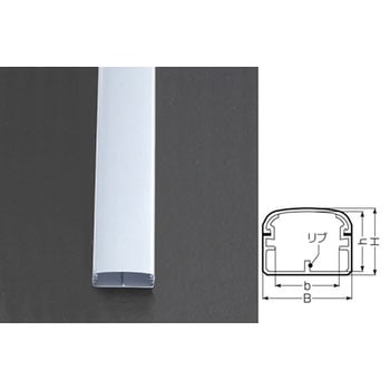 70x40mmx2m モールダクト(耐候性/灰) エスコ