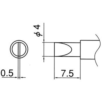 4.0mm こて先 (EA304HE用) - エスコ