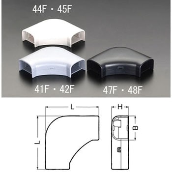 EA947HM-47F 40mm モールダクトコーナー(黒) エスコ 1個 EA947HM-47F