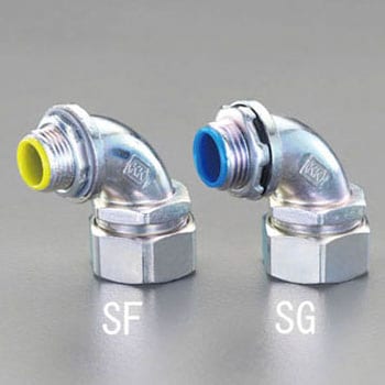 1/2"xCTC 19 ボックス接続コネクター(アングル/薄鋼用) エスコ