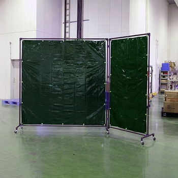 2000x2150mm 溶接作業フェンスセット(ダークグリーン) エスコ