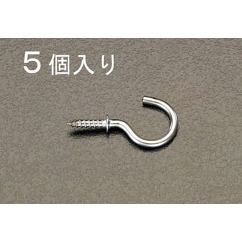Φ2.8x25mm ねじ込フック(ステンレス製/5本) エスコ