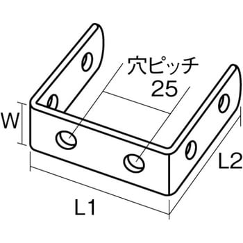 77x52x19mm コ型連結金具(ステンレス製)