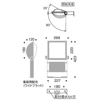 アウトドアライト 軽量コンパクトスポットライト/看板灯 10000TYPE ENDO(遠藤照明)