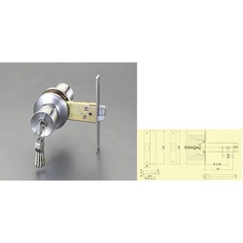 EA951KB-14 23-43mm/100mm 玄 関 錠(取替え用) 1個 エスコ 【通販