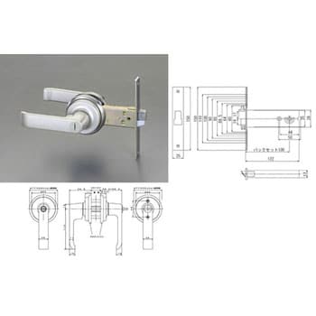 25-40mm/100mm レバーハンドル玄関錠(取替用) EA951KB-25-