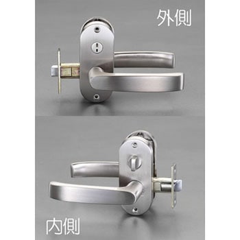 29-45mm/50mm レバーハンドル(間仕切錠/シルバー) エスコ