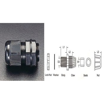 10 -14 mm ケーブルグランド(1個) - エスコ