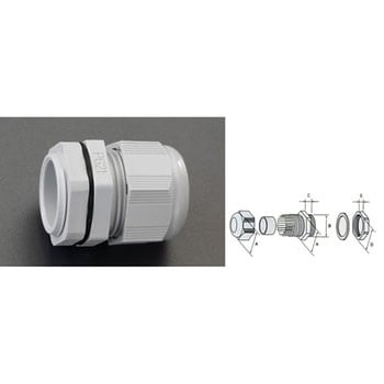 24 -38.5mm ケーブルグランド(1個) - エスコ