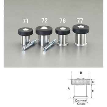 50mm  戸当り(コンクリート床用) - エスコ