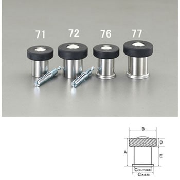 EA951LG-76 45mm  戸当り(木床用) エスコ