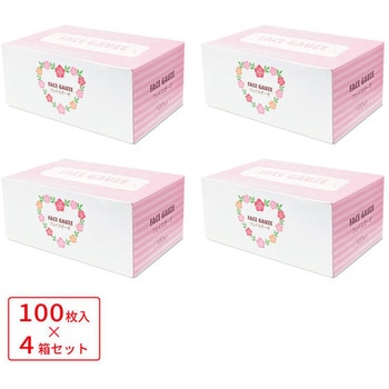 不織布フェイスガーゼ 100枚入×4箱セット エスパック