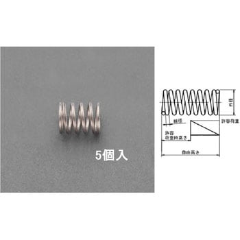 5.0x0.29/ 20.0mm 押しスプリング(ステンレス/5本) エスコ