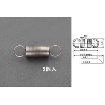 5.0x0.35/ 18.4mm 引きスプリング(ステンレス/5本) エスコ