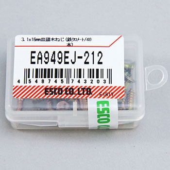 M3.1x16mm 皿頭木ねじ(鉄クロメート/40本) エスコ