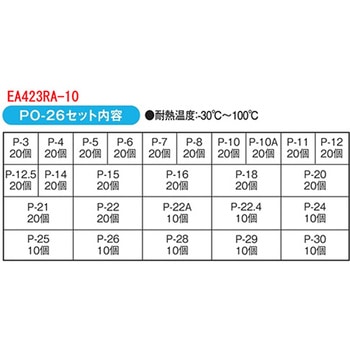 オーリングセット(26サイズ) - エスコ
