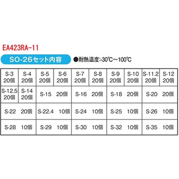 オーリングセット(26サイズ) - エスコ