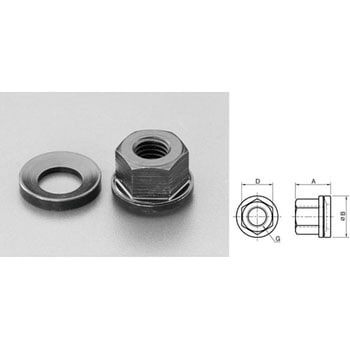 M20x34.5mm 焼入フランジナット(座金付) エスコ