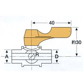 R 1/8"xRc1/8" ミニボールバルブ(RoHS対応品) - エスコ