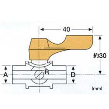 R 3/8"xR 3/8" ミニボールバルブ(RoHS対応品) エスコ
