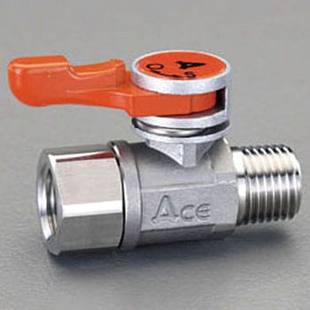 Rc3/8"xR 3/8" ミニボールバルブ(ステンレス製) エスコ