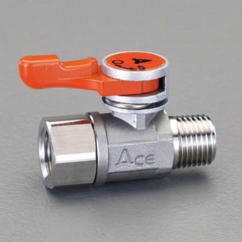 Rc3/8"xR 3/8" ミニボールバルブ(ステンレス製) エスコ