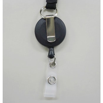 IDカード用名札(ストラップ付・リール付/緑) エスコ