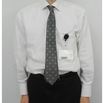 IDカード用名札(ストラップ付・リール付/緑) エスコ