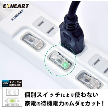 高出力3.4AUSBポート付スイッチACタップ ハート電機サービス