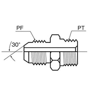 G 1/2"xR 1/2" ニップル(油圧用) エスコ