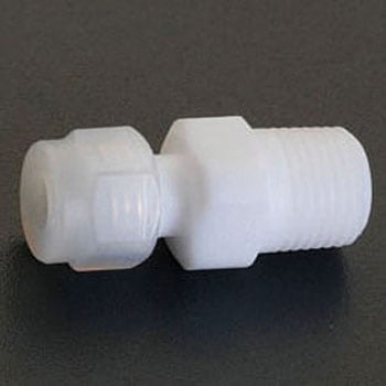 6mmxR 1/4" コネクタ(雄ねじ/フッ素樹脂) エスコ